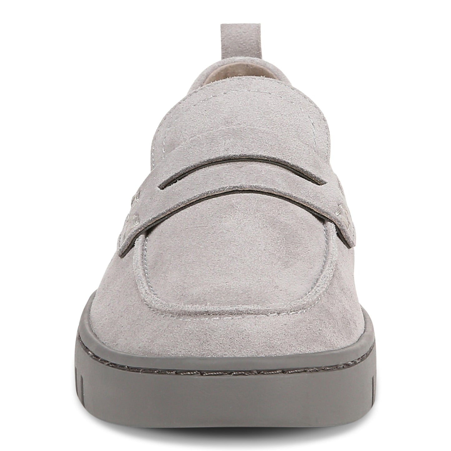 Vionic Uptown Women's Slip-On Loafer Moc Casual Shoes - Light Grey Suede - Front