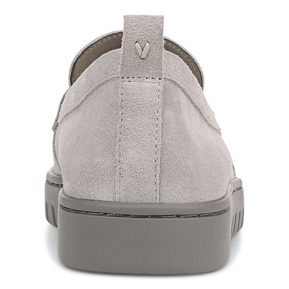 Vionic Uptown Women's Slip-On Loafer Moc Casual Shoes - Light Grey Suede - Back