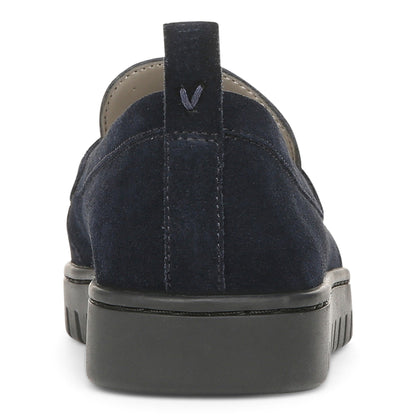 Vionic Uptown Women's Slip-On Loafer Moc Casual Shoes - Navy Suede - Back