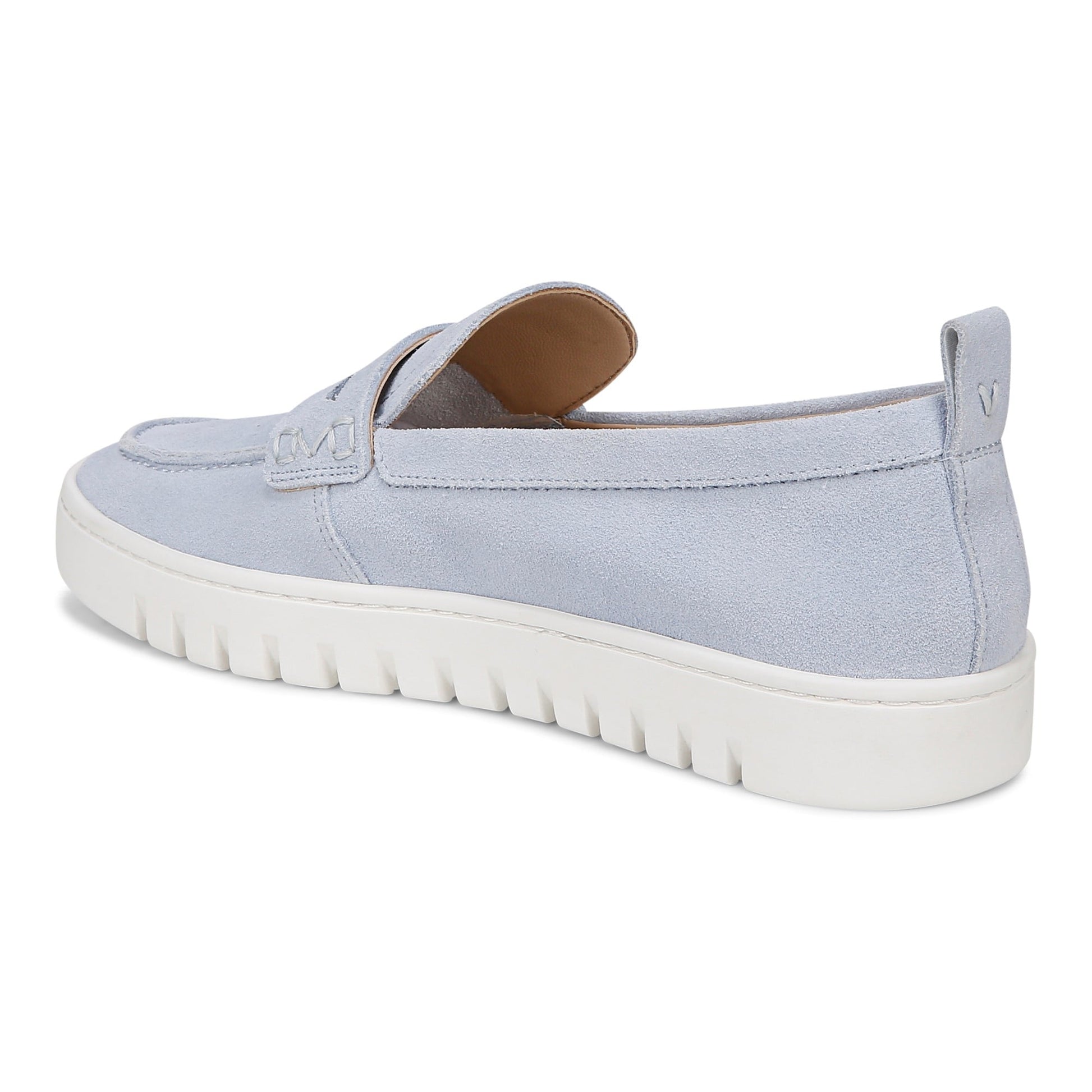 Vionic Uptown Women's Slip-On Loafer Moc Casual Shoes - Skyway Blue - Back angle