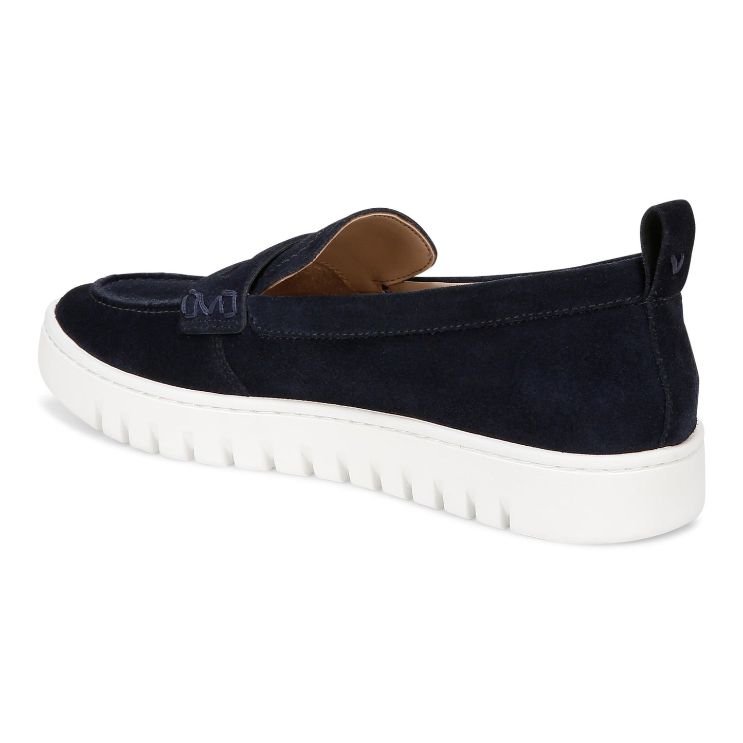 Vionic Uptown Women's Slip-On Loafer Moc Casual Shoes - Navy/ White - Back angle