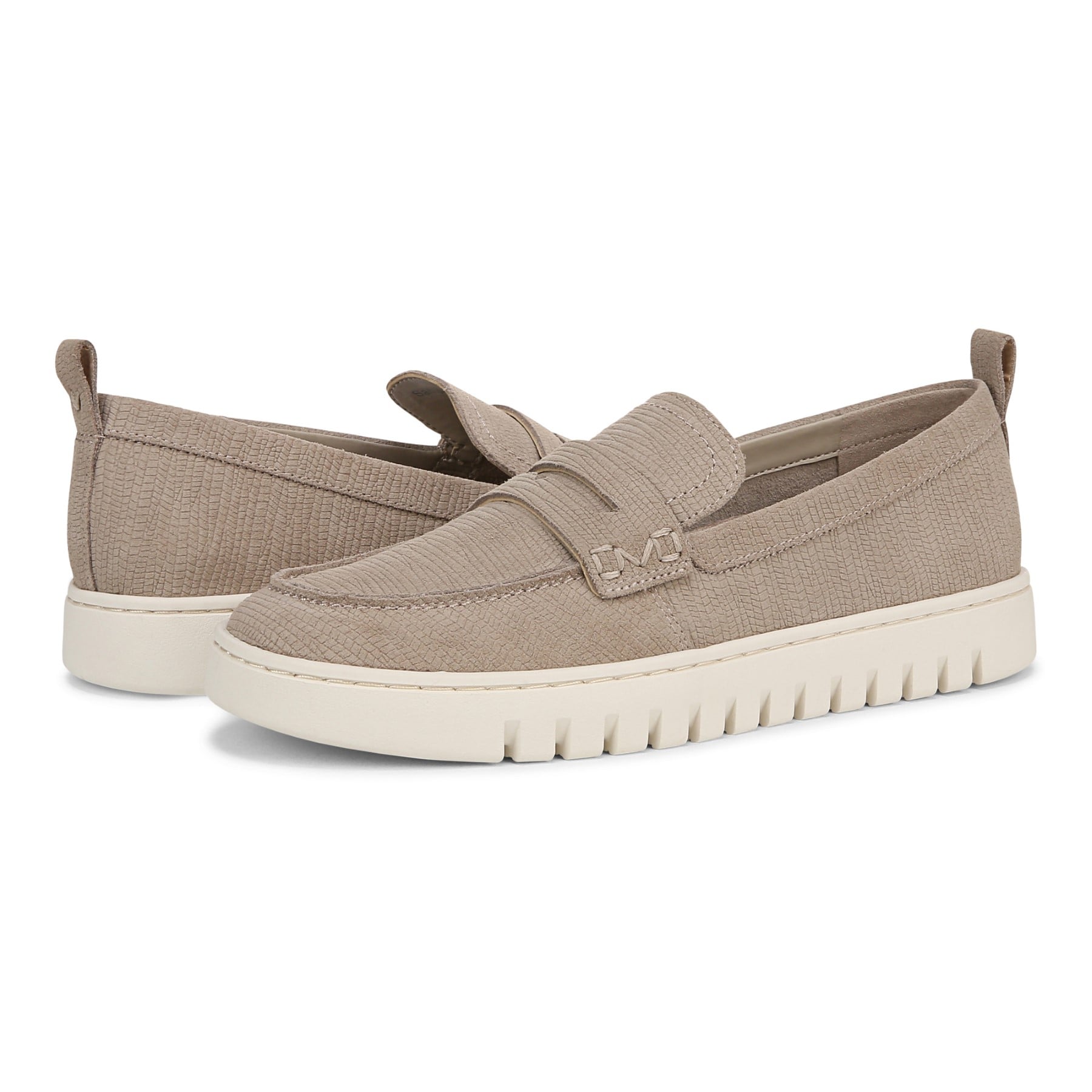 Vionic Uptown Women's Slip-On Loafer Moc Casual Shoes - Cobblestone - pair left angle