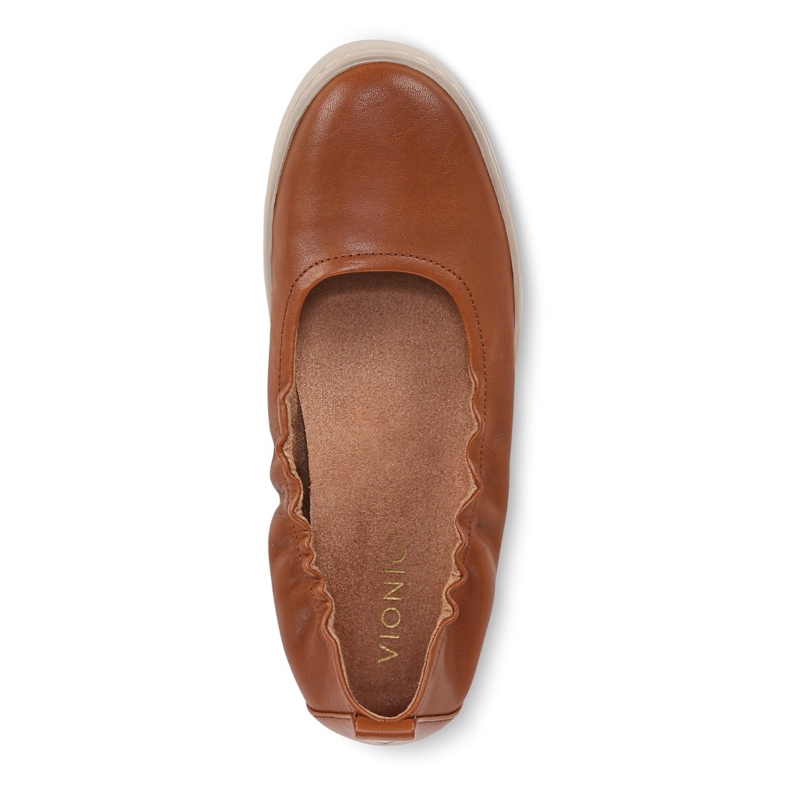 Vionic Uptown Balle womens Slip On/Loafer/Moc Shoe - Tan - Top