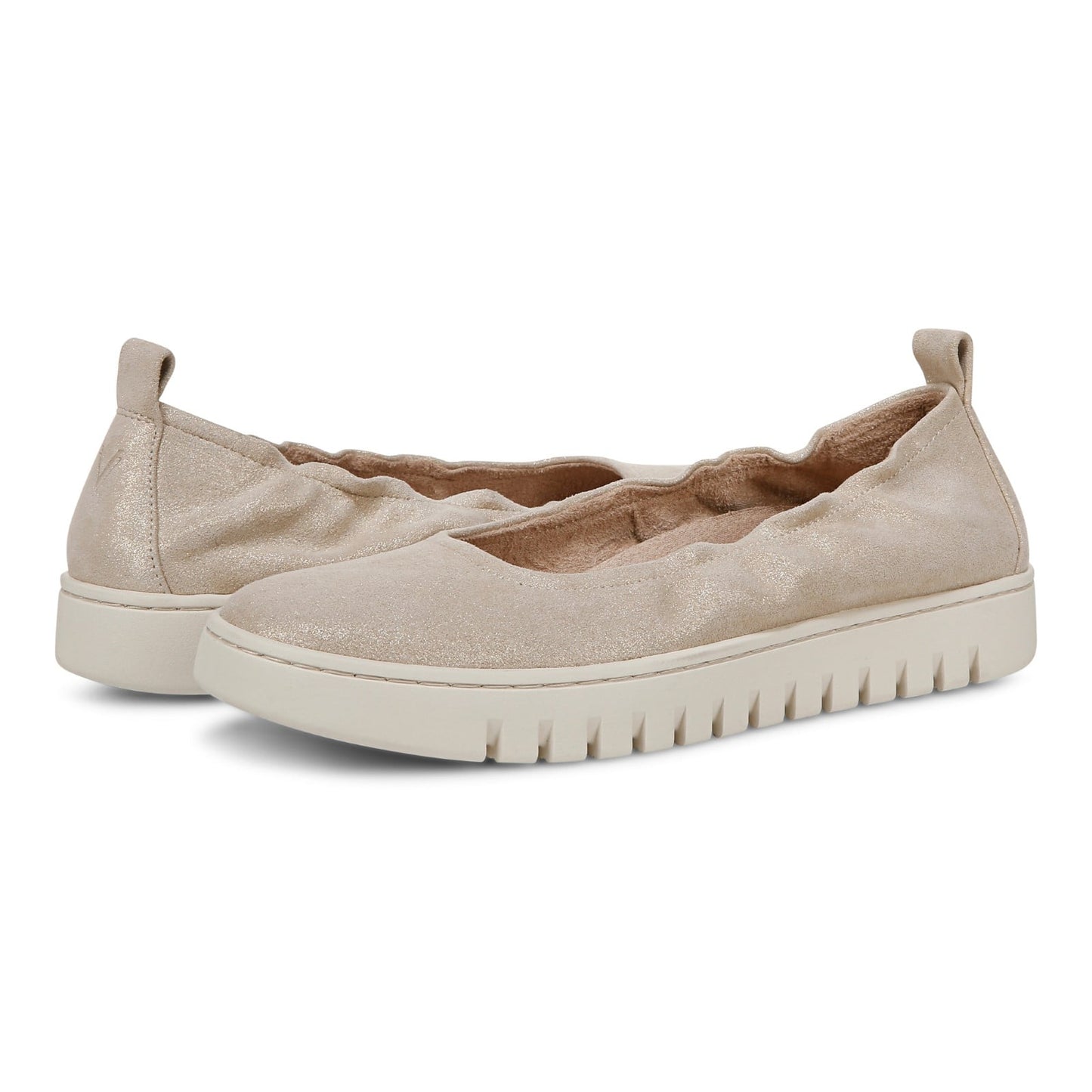 Vionic Uptown Balle womens Slip On/Loafer/Moc Shoe - Soft Gold - pair left angle