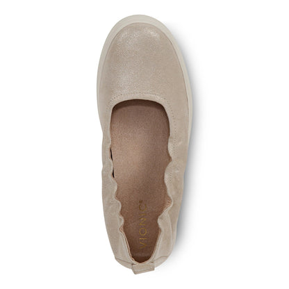 Vionic Uptown Balle womens Slip On/Loafer/Moc Shoe - Soft Gold - Top