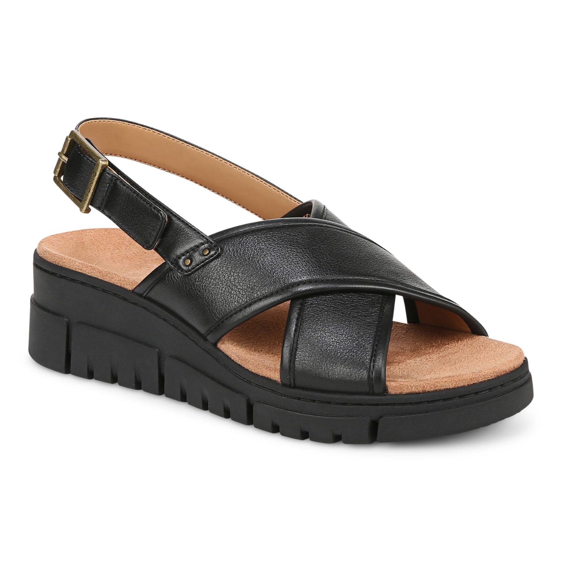 Vionic Uptown Sonoma Women's Slingback Comfort Sandal - Black - Angle main