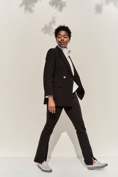 Vionic Uptown Women's Slip-On Loafer Moc Casual Shoes - Light Grey Suede - LIFESTYLE-med