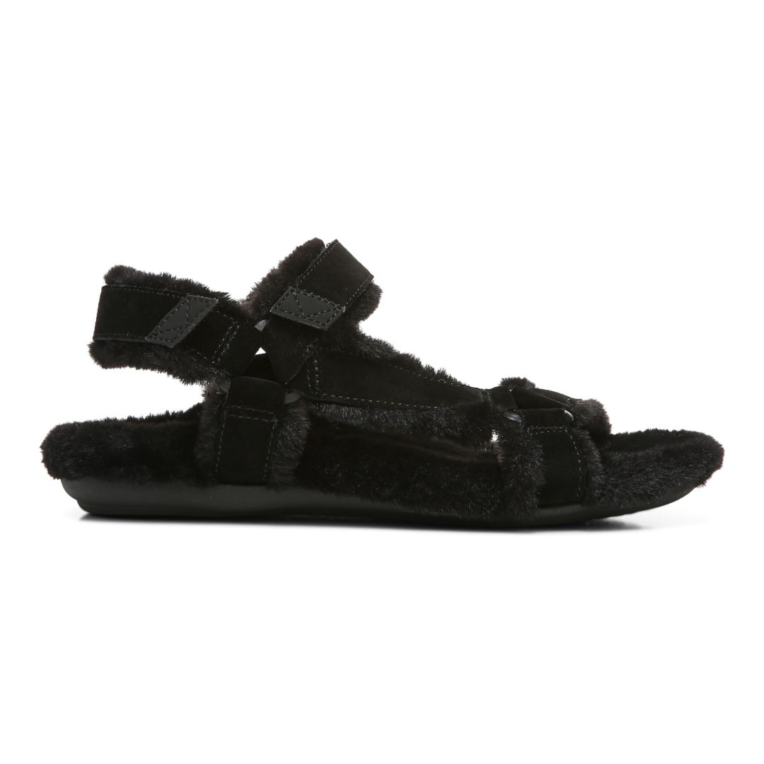 Vionic Viva Womens Slipper Casual - Black Suede Shrl - Right side