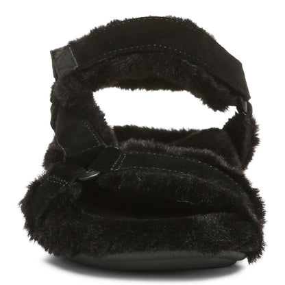 Vionic Viva Womens Slipper Casual - Black Suede Shrl - Front