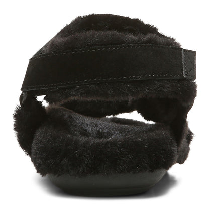 Vionic Viva Womens Slipper Casual - Black Suede Shrl - Back