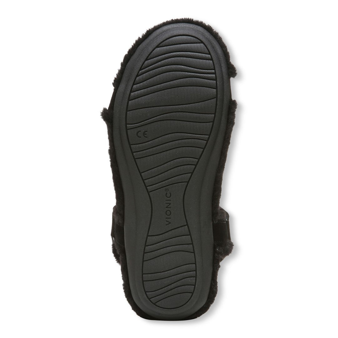 Vionic Viva Womens Slipper Casual - Black Suede Shrl - Bottom