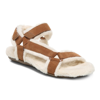 Vionic Viva Womens Slipper Casual - Toffee Suede Shrl - Angle main