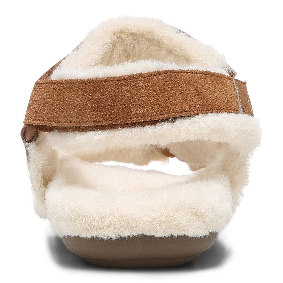 Vionic Viva Womens Slipper Casual - Toffee Suede Shrl - Back