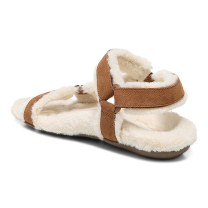 Vionic Viva Womens Slipper Casual - Toffee Suede Shrl - Back angle