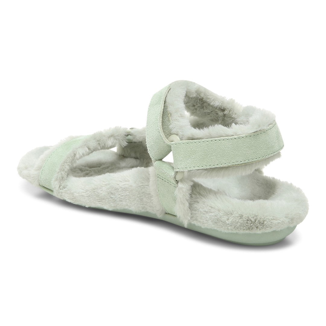 Vionic Viva Womens Slipper Casual - Celery Suede Shrl - Back angle