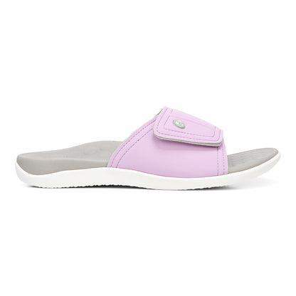 Vionic Kiwi - Unisex Motion Control Orthotic Slide Sandal - Orchid Purple - 4 right view