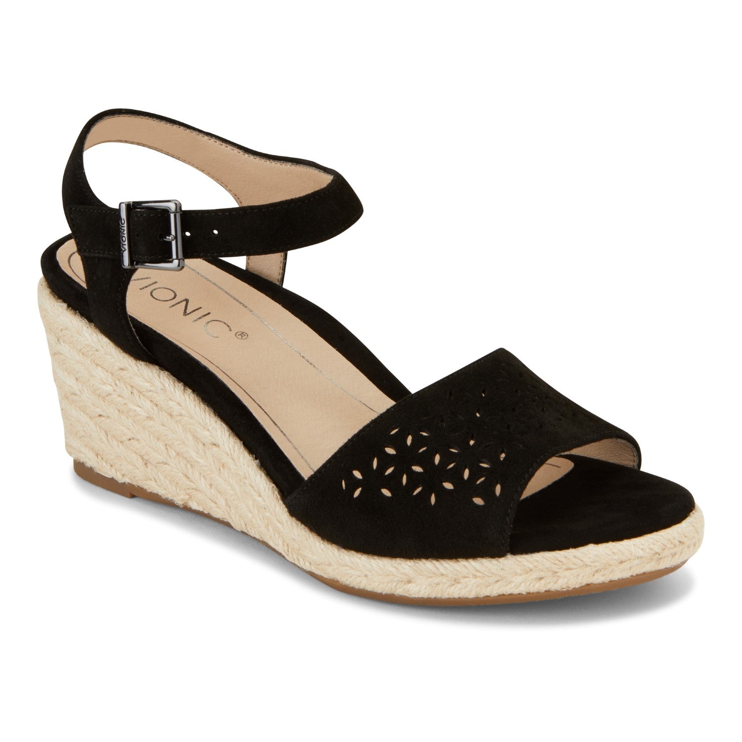 Vionic Ariel Women's Wedge Supportive Sandal - Black - 1 main view