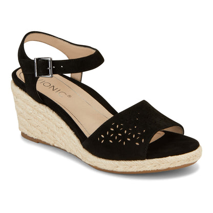 Vionic Ariel Women's Wedge Supportive Sandal - Black - 1 main view