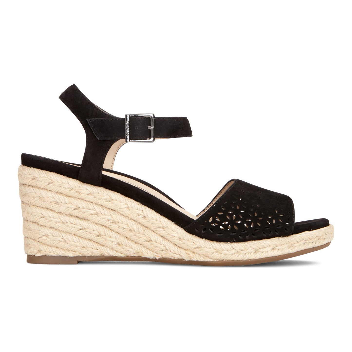 Vionic Ariel Women's Wedge Supportive Sandal - Black - 4 right view