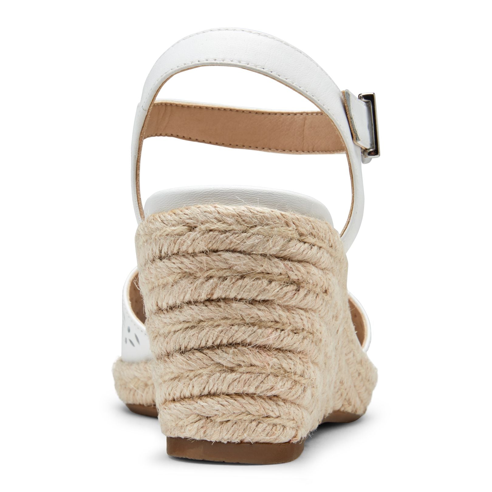 Vionic Ariel Women's Wedge Supportive Sandal - White Leather - 5 back view