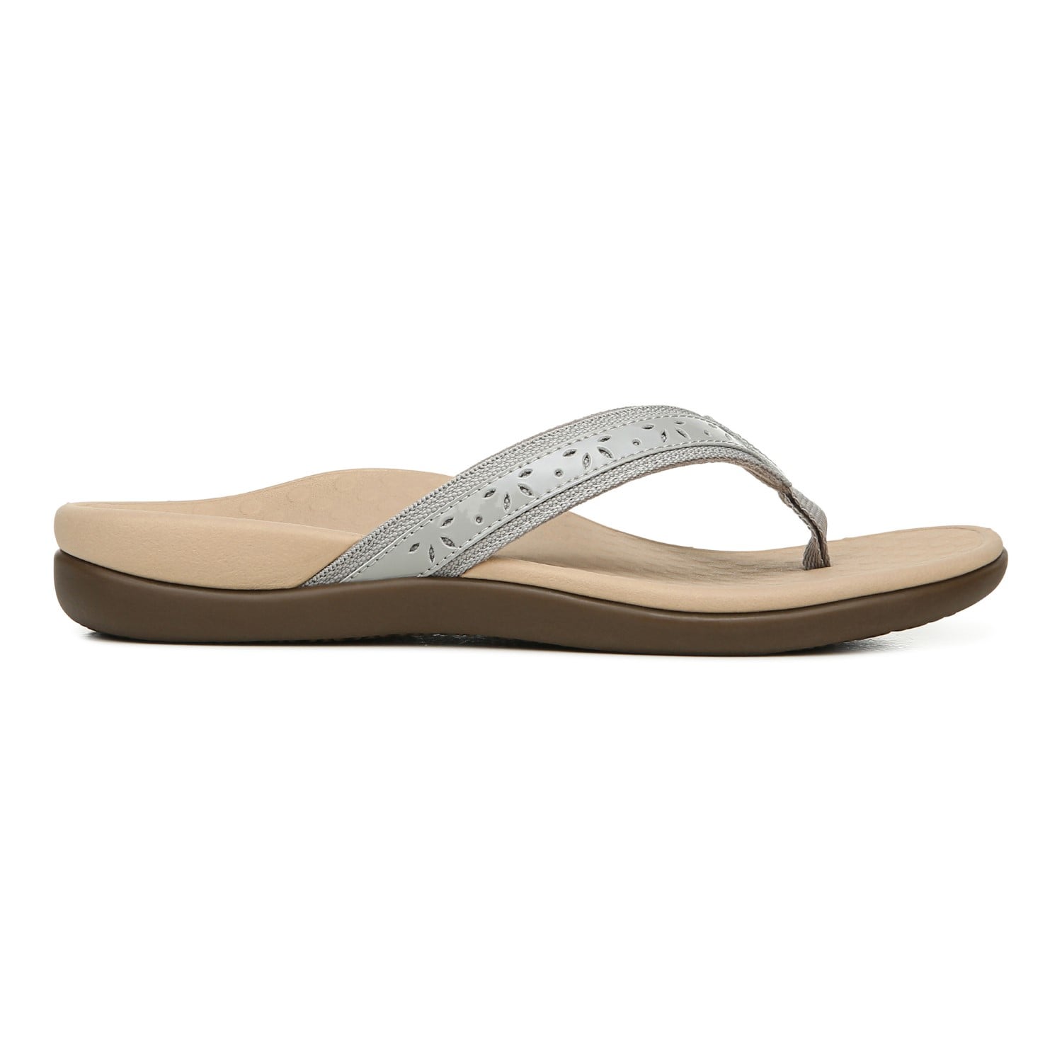Vionic Casandra Women's Orthotic Sandal - Tide - Light Grey Leather - 4 right view