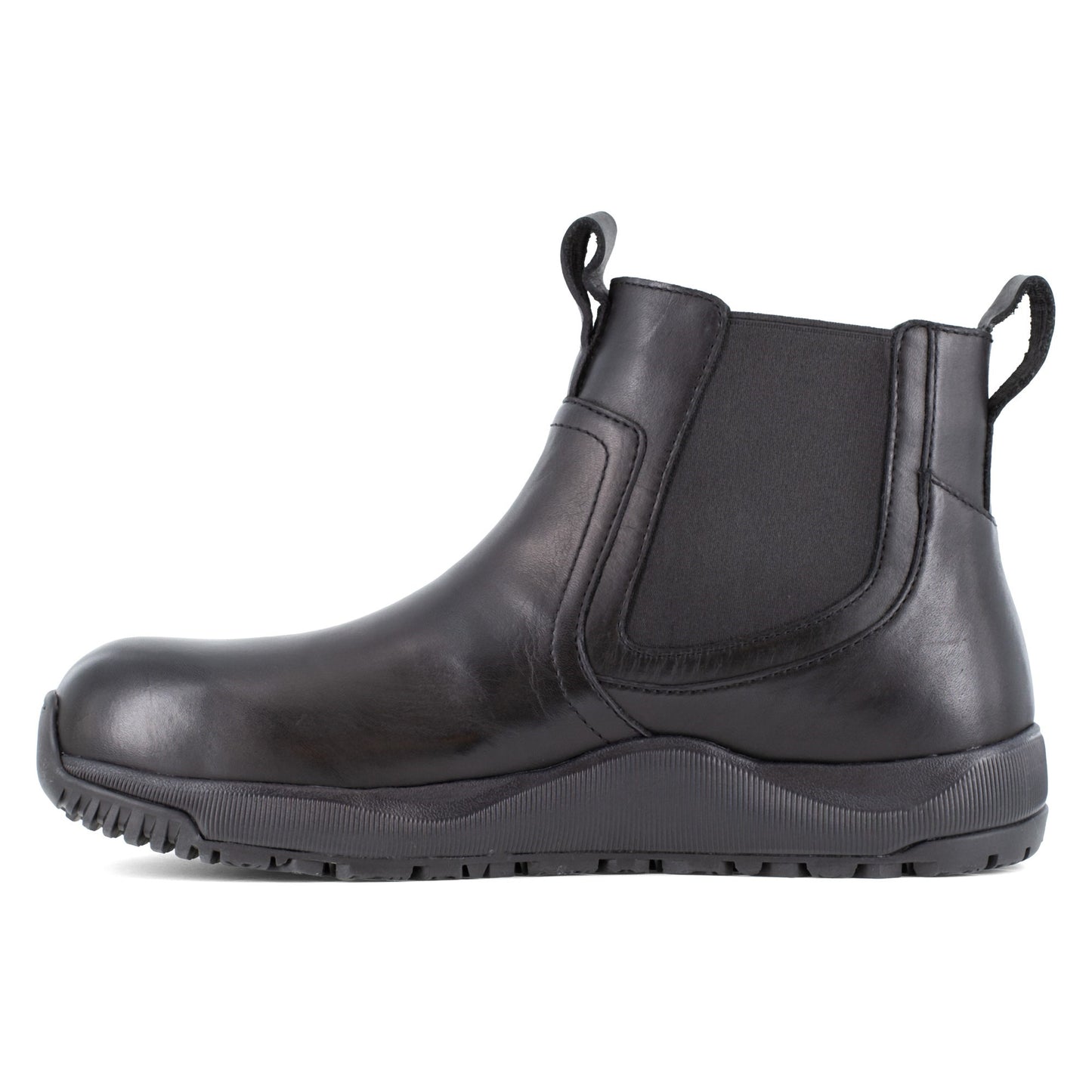 Volcom Men's Comp Toe Pull Up/Slip-on Safey Boot - ASTM F2413 - Timeless Style - TAA Compliant Easy On/Off - Street Shield - Black - Left side