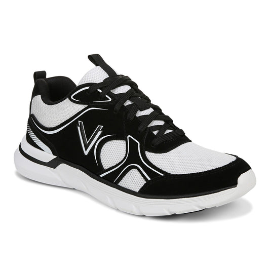 Vionic Walk Parkside Women's Walking Sneaker with Arch Support - White/black - Angle main