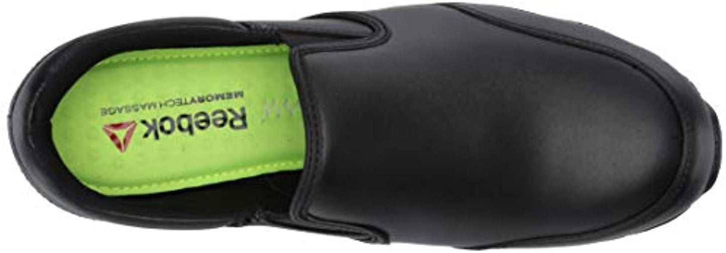 Reebok Work Men's Sublite Cushion Comp Toe Comfort Slip-on Athletic Work Shoe ESD - Black