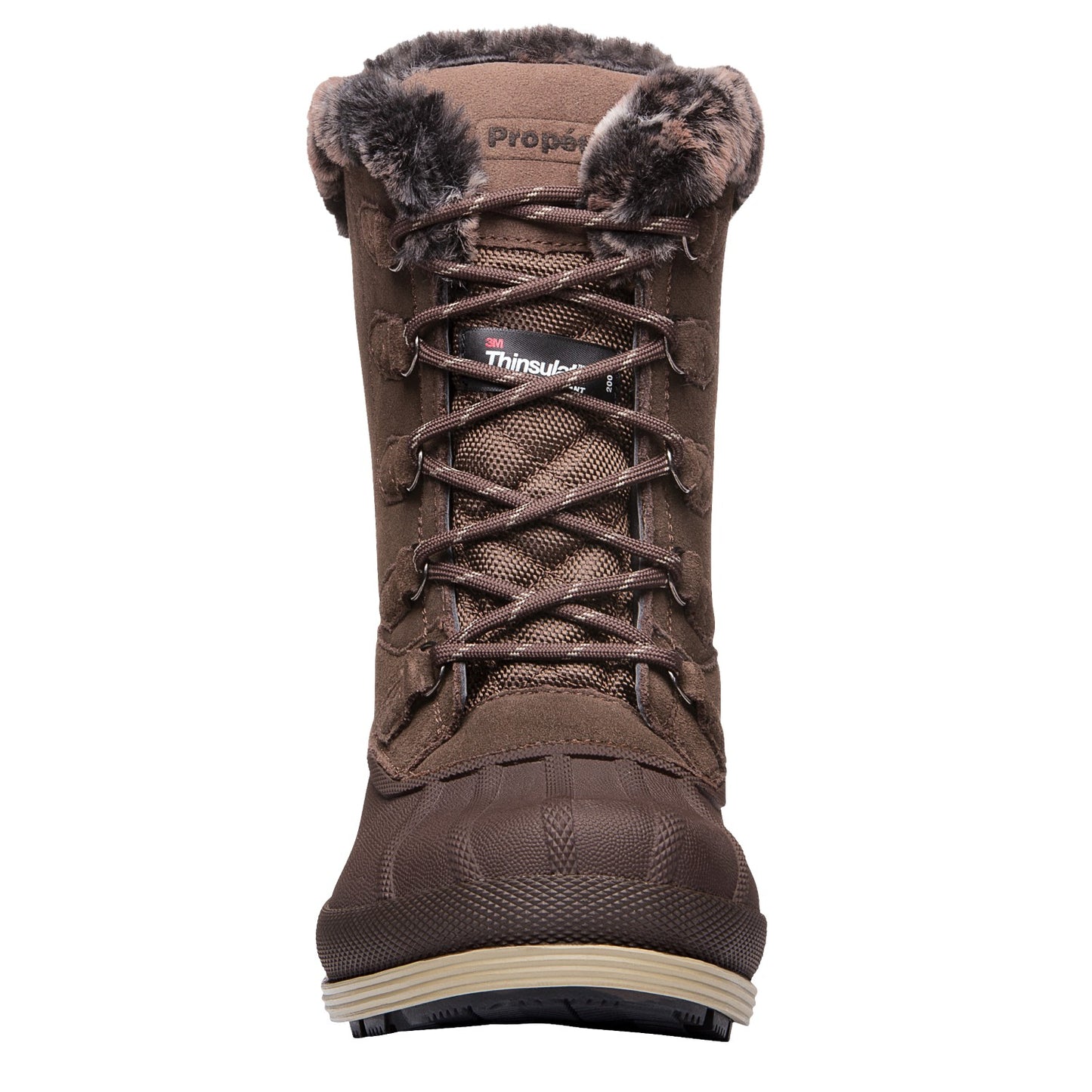 Propet Lumi Tall Lace Womens Boots - Brown - front view