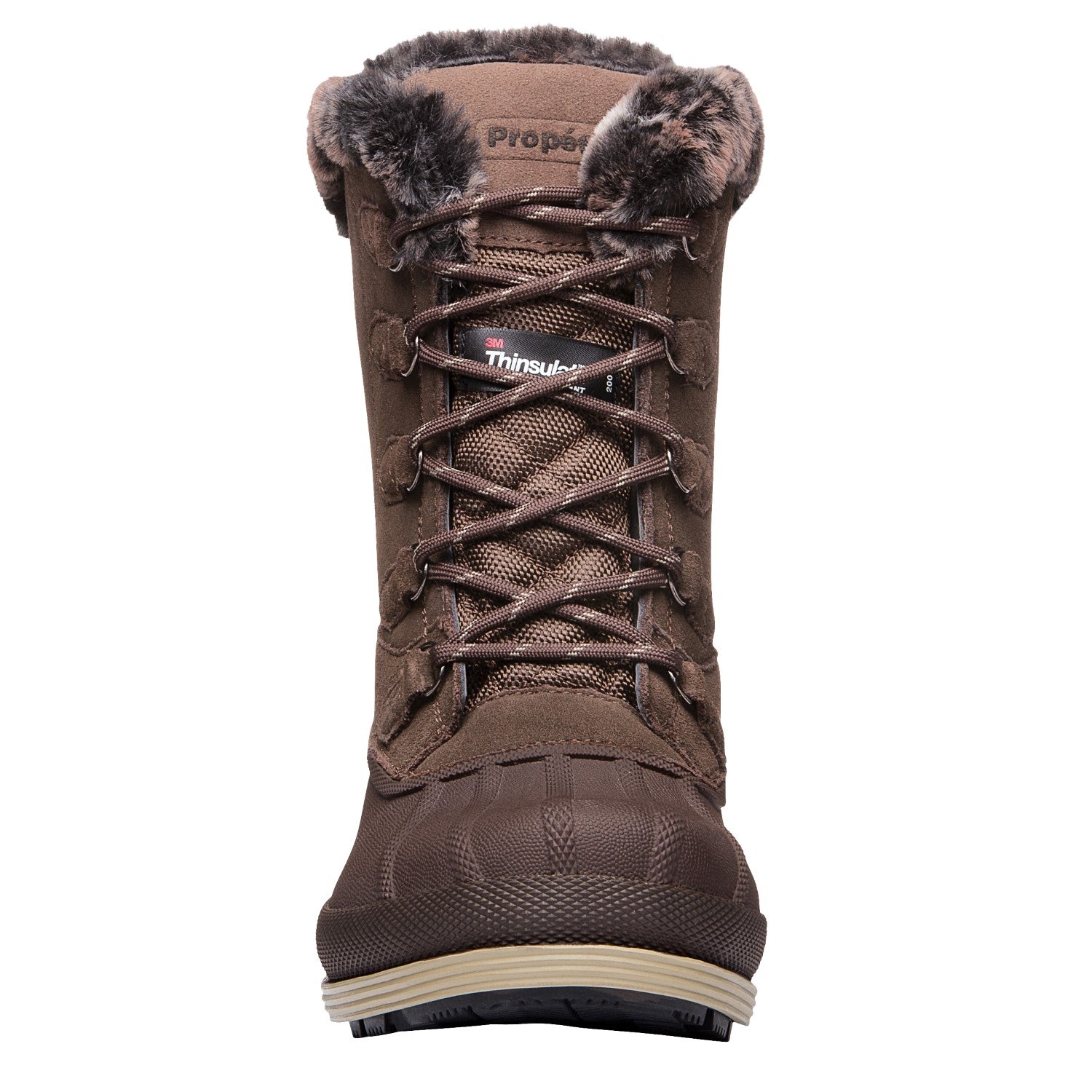 Propet Lumi Tall Lace Womens Boots - Brown - front view