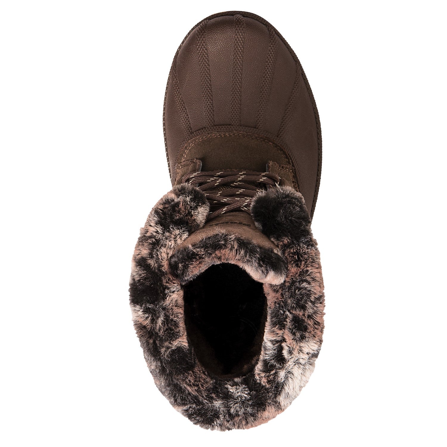 Propet Lumi Tall Lace Womens Boots - Brown - top view