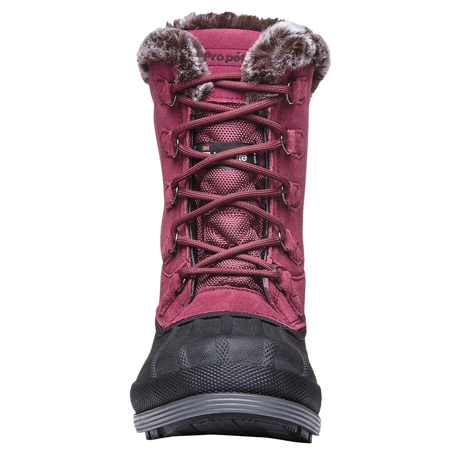 Propet Lumi Tall Lace Womens Boots - Berry - front view