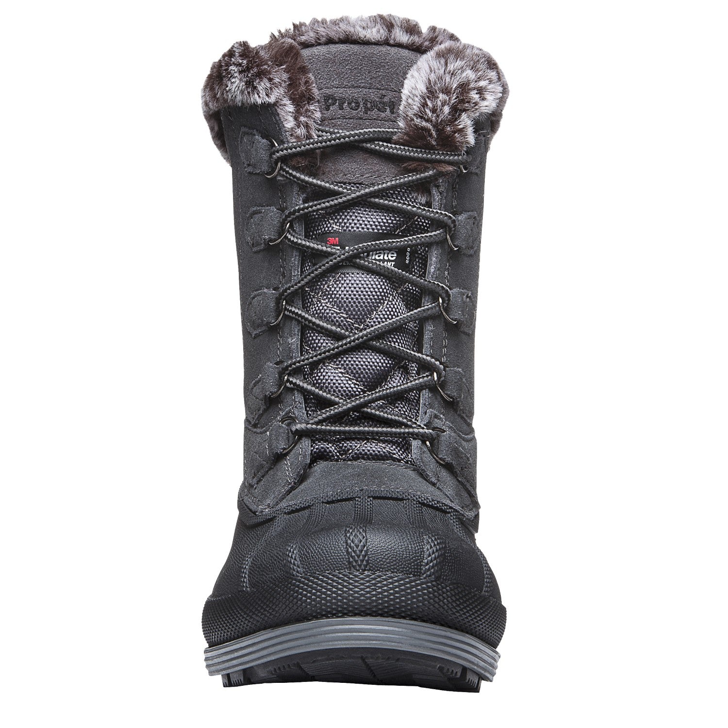 Propet Lumi Tall Lace Womens Boots - Grey - front view