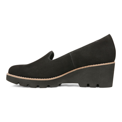 Vionic Willa Wedge Womens Slip On/Loafer/Moc Wedge - Black Sde - Left Side