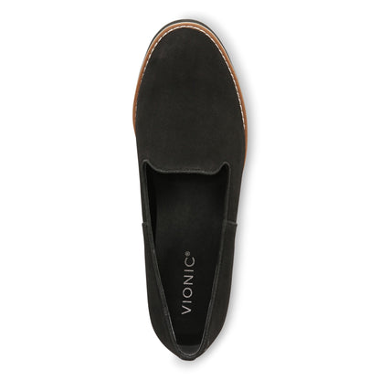 Vionic Willa Wedge Womens Slip On/Loafer/Moc Wedge - Black Sde - Top