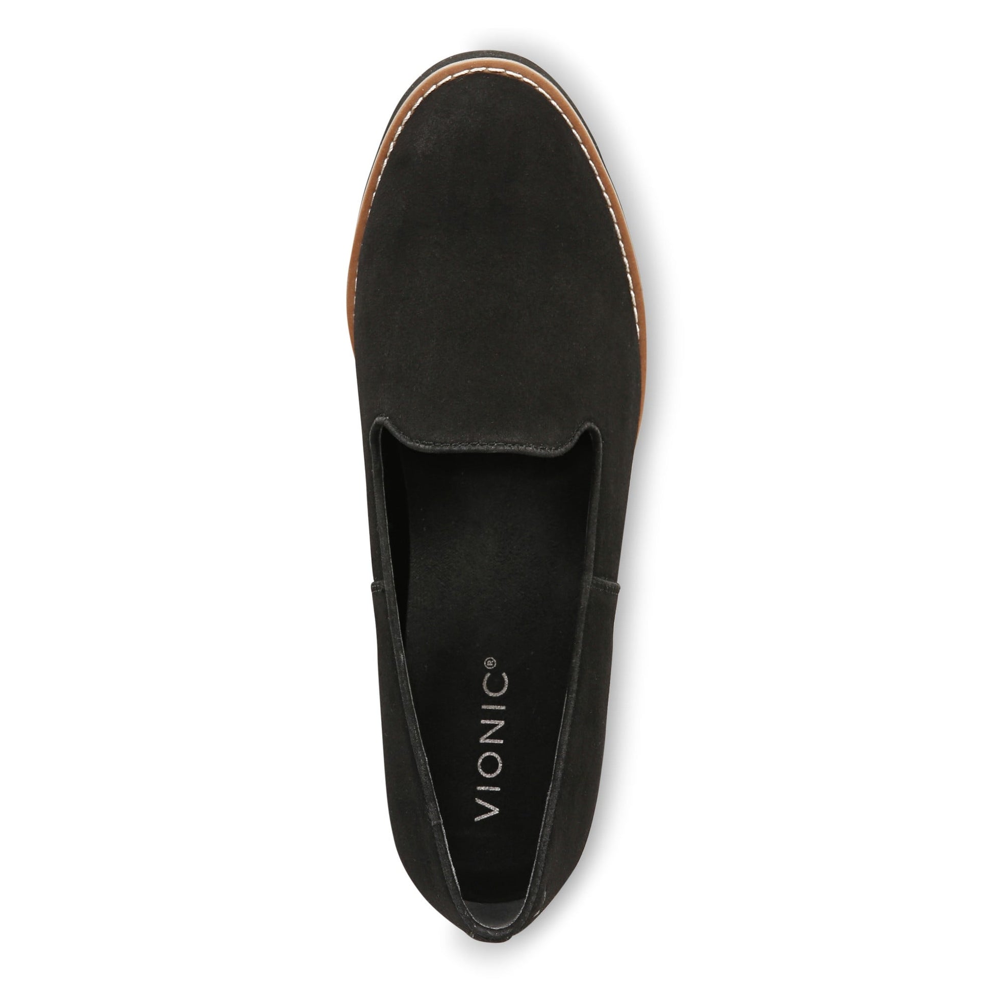 Vionic Willa Wedge Womens Slip On/Loafer/Moc Wedge - Black Sde - Top