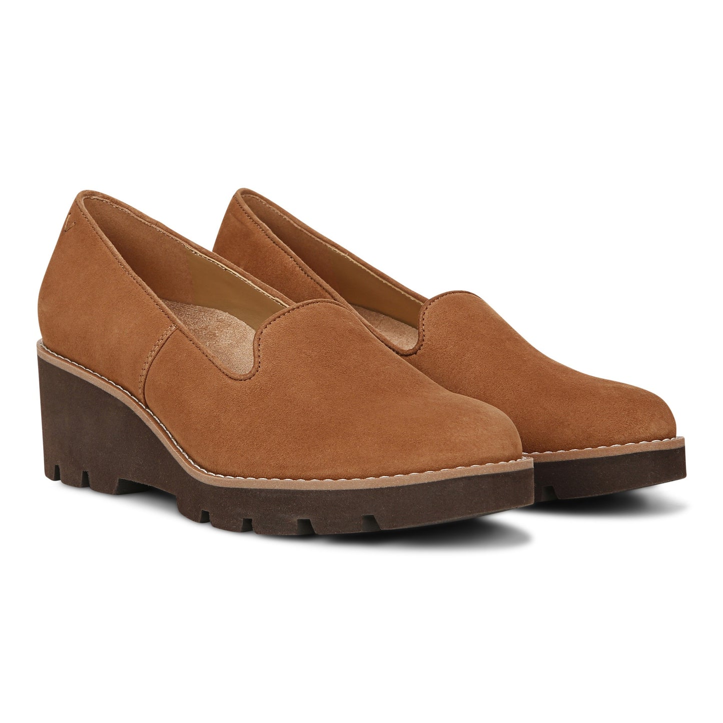 Vionic Willa Wedge Womens Slip On/Loafer/Moc Wedge - Toffee Sde - Pair