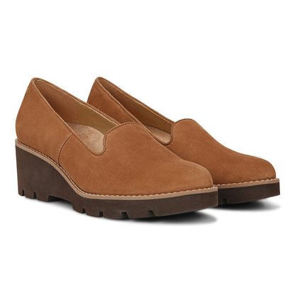 Vionic Willa Wedge Womens Slip On/Loafer/Moc Wedge - Toffee Sde - Pair
