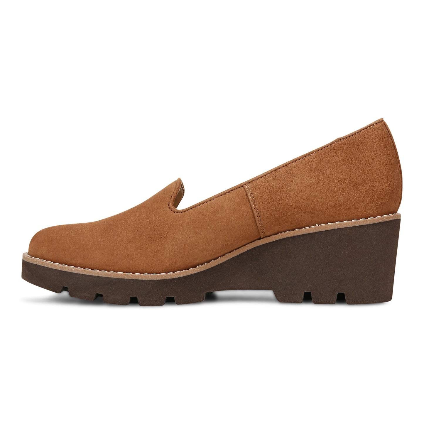 Vionic Willa Wedge Womens Slip On/Loafer/Moc Wedge - Toffee Sde - Left Side