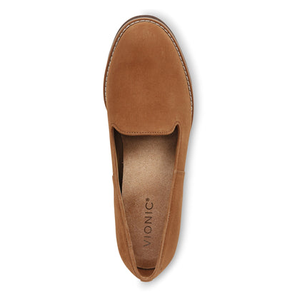 Vionic Willa Wedge Womens Slip On/Loafer/Moc Wedge - Toffee Sde - Top