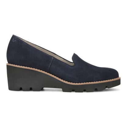 Vionic Willa Wedge Womens Slip On/Loafer/Moc Wedge - Navy Sde - Right side