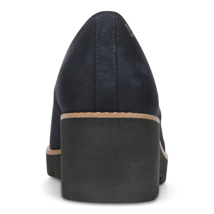Vionic Willa Wedge Womens Slip On/Loafer/Moc Wedge - Navy Sde - Back