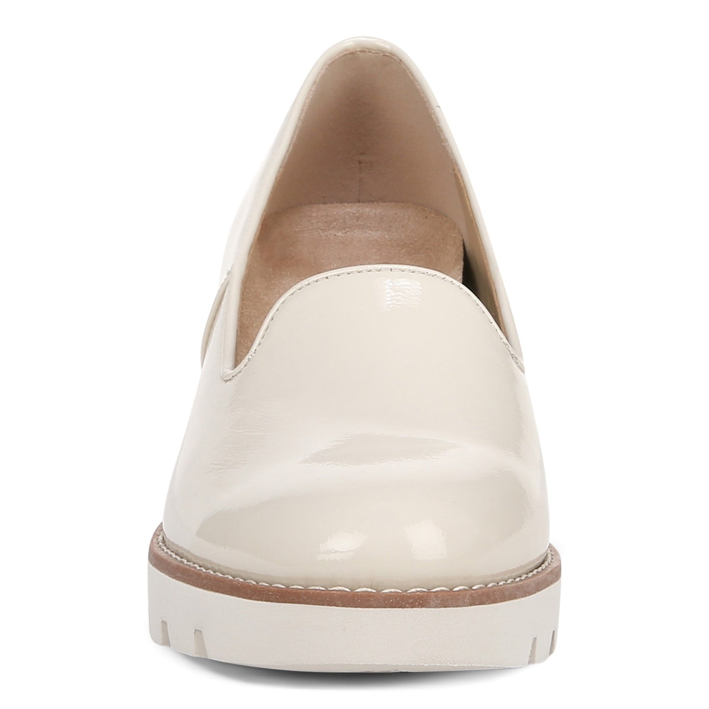 Vionic Willa Wedge Women's Slip-On Loafer Moc Wedge Shoes - Cream - Front