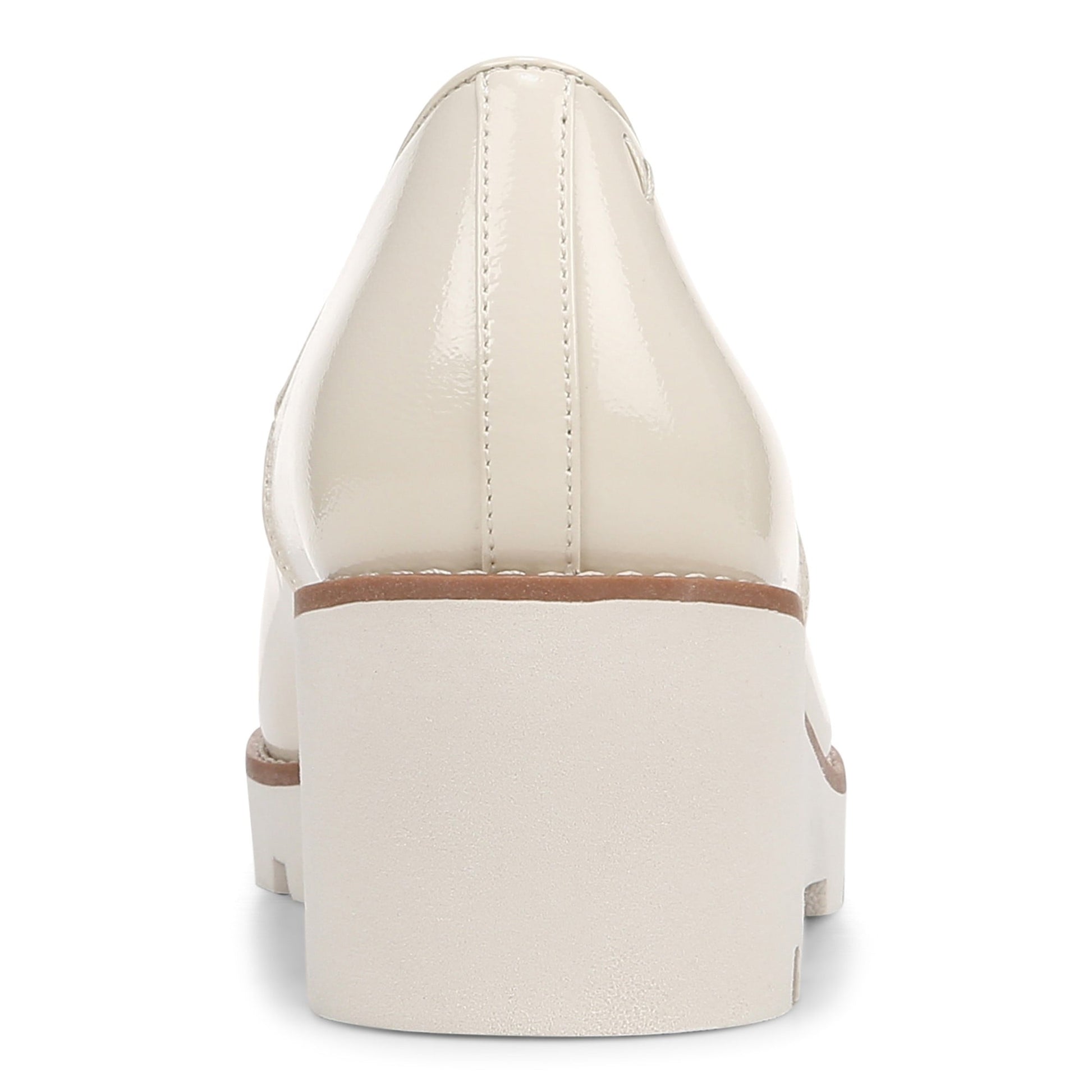 Vionic Willa Wedge Women's Slip-On Loafer Moc Wedge Shoes - Cream - Back
