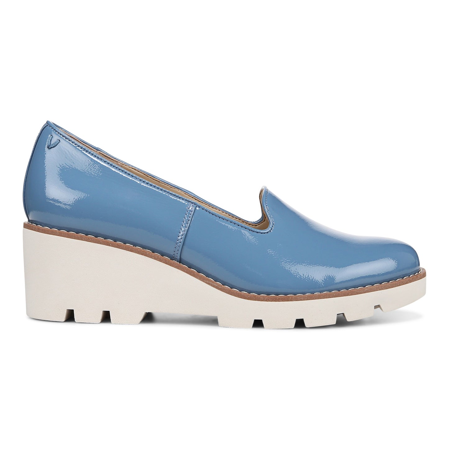 Vionic Willa Wedge Women's Slip-On Loafer Moc Wedge Shoes - Captains Blue - Right side