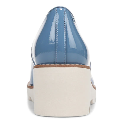 Vionic Willa Wedge Women's Slip-On Loafer Moc Wedge Shoes - Captains Blue - Back