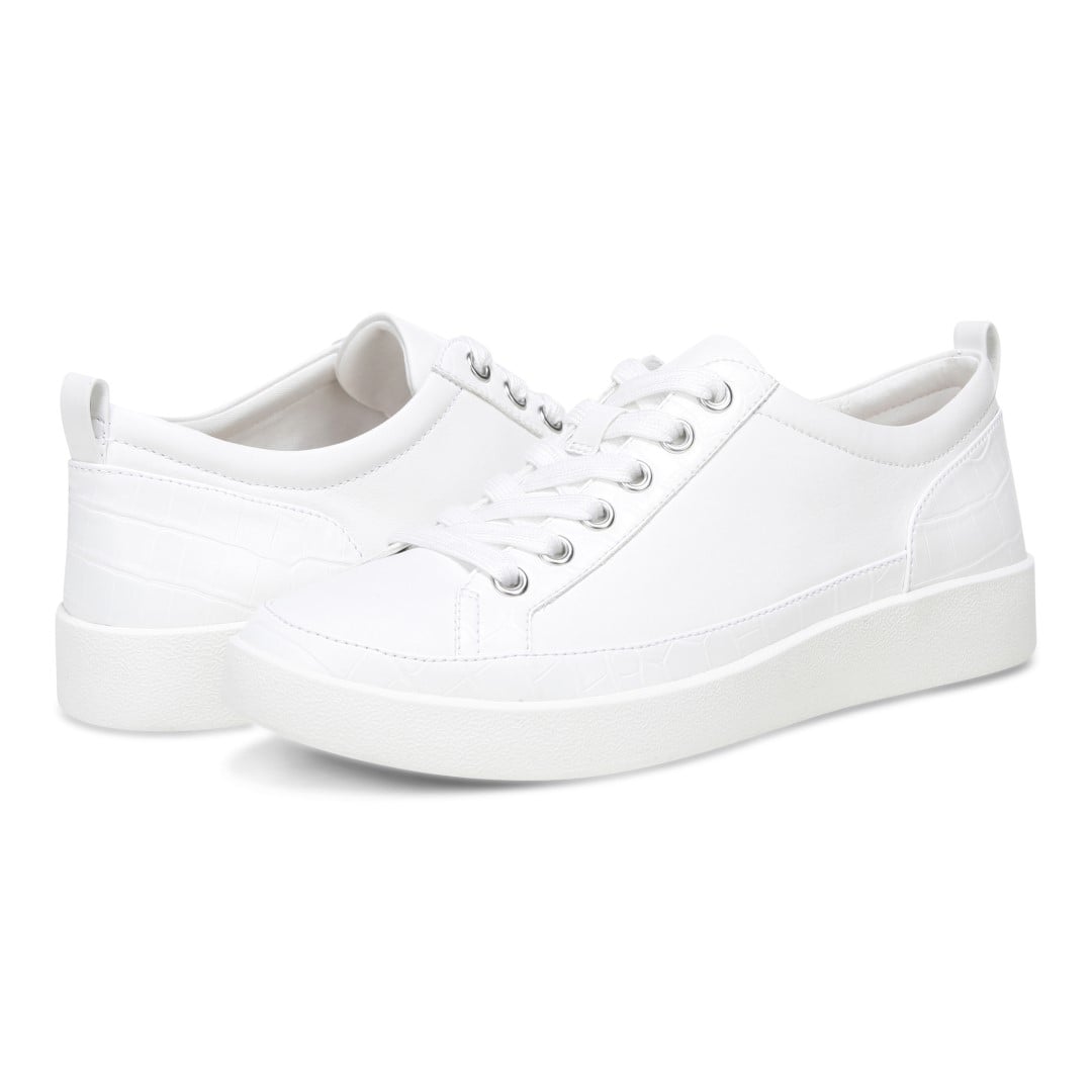 Vionic Winny Women's Casual Sneaker - White Nappa - pair left angle