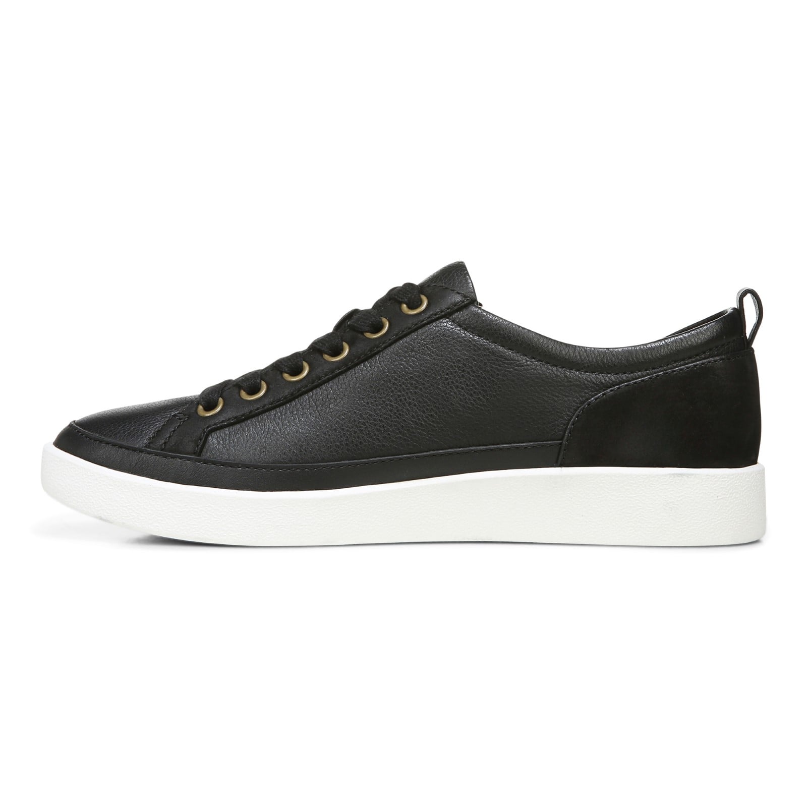 Vionic Winny Women's Casual Sneaker - Black Leather Nubuck - Left Side