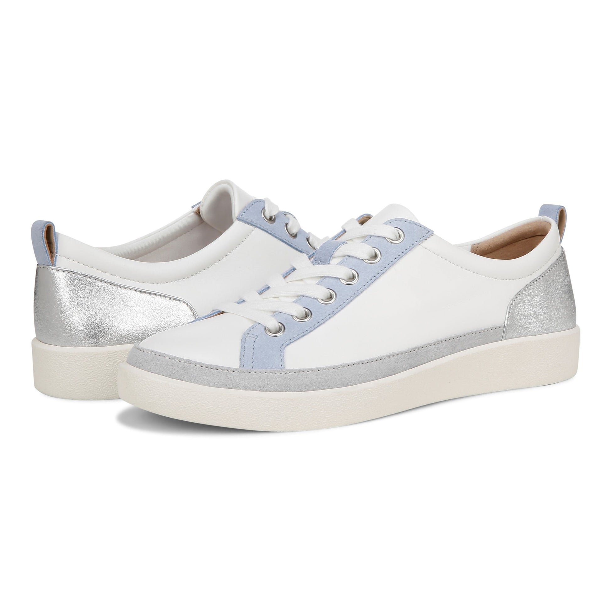 Vionic Winny Women's Casual Sneaker - White/silver - pair left angle