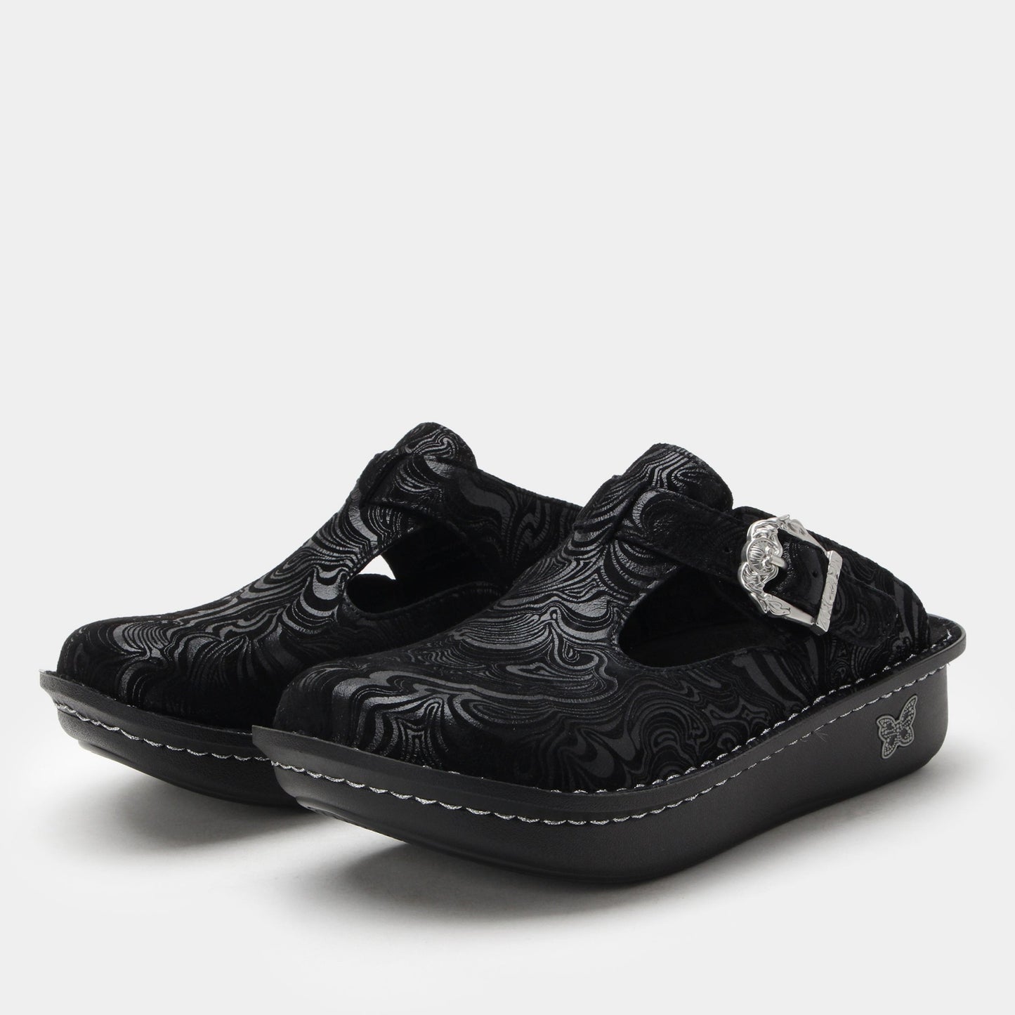 Alegria Classic Rocker Comfort Arch Support Women's Clog - Swirling Black - 1